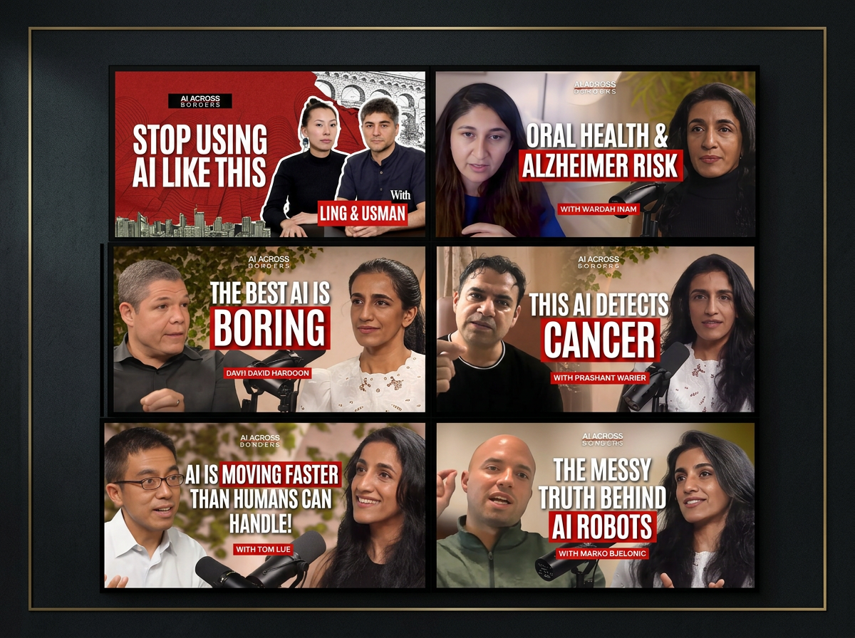 AI Across Borders podcast episodes collage